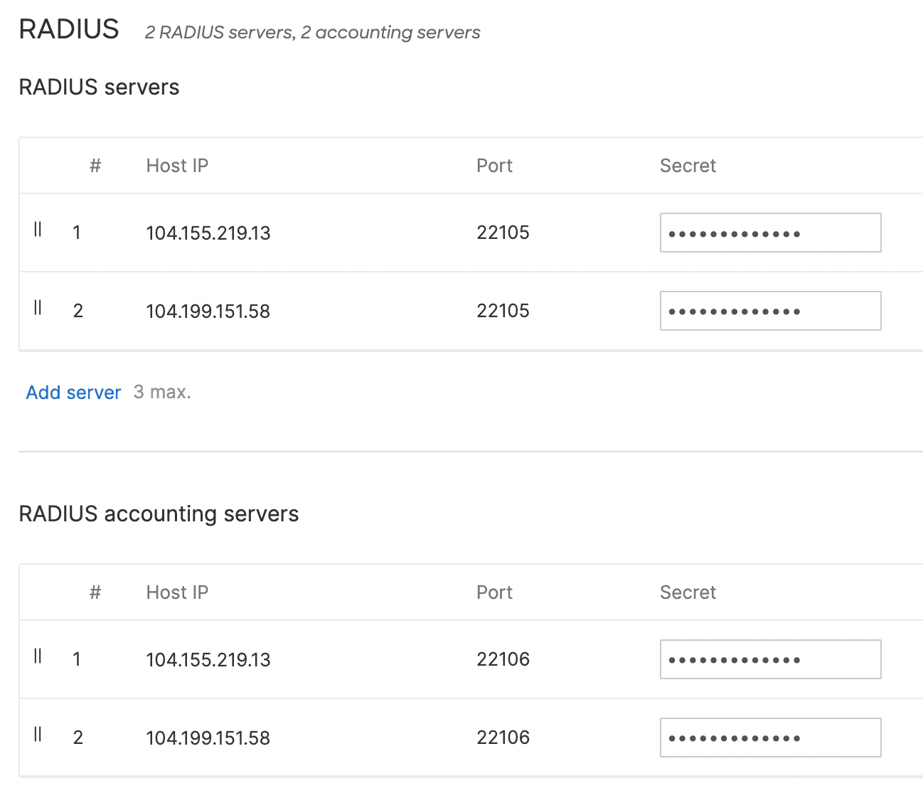 radius servers