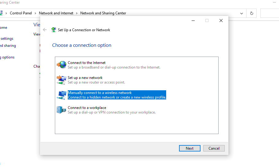 manually connect